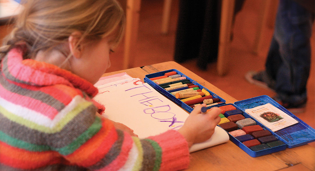 Girl in art class